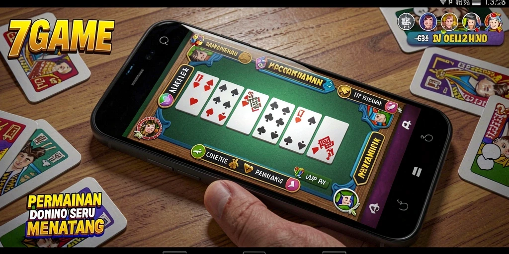 Tampilan gameplay Domino yang seru dan interaktif di 7GAME.