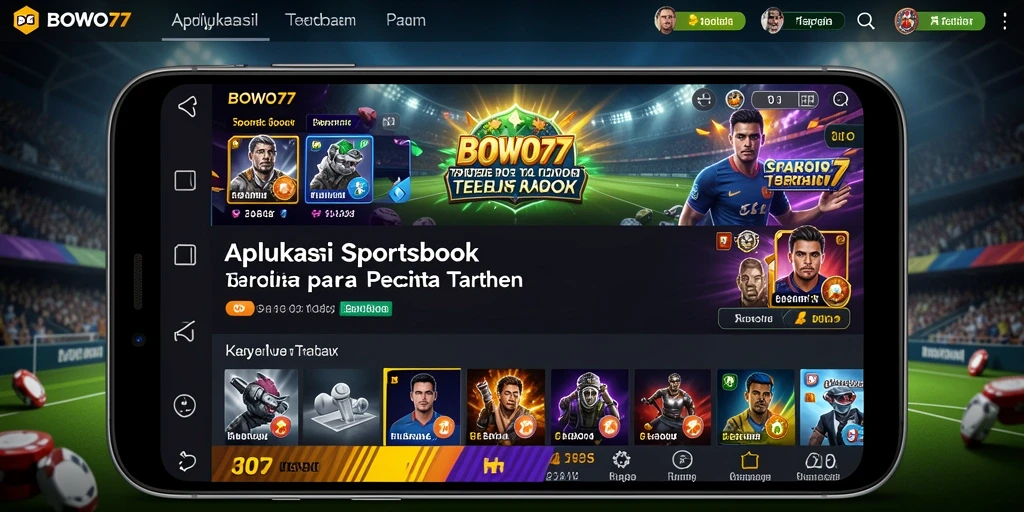 Screenshot gameplay BOWO77 menampilkan taruhan langsung dalam olahraga.