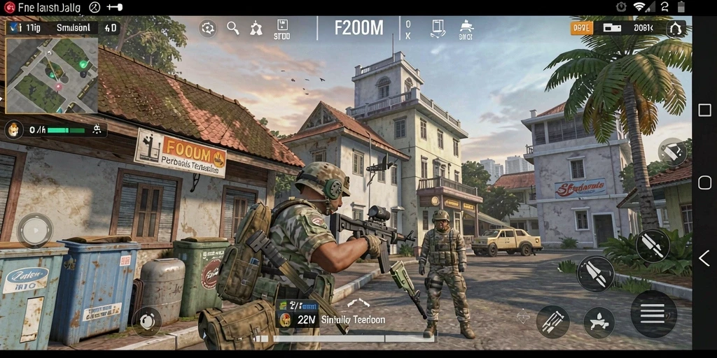 Tampilan gameplay F200M yang realistis dan mendebarkan.