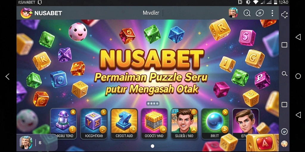 Tangkapan layar utama NUSABET menampilkan gameplay seru dalam menyelesaikan teka-teki.