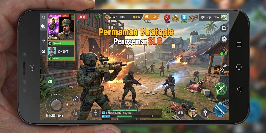 Screenshot gameplay OKJKT yang menunjukkan strategi dan pertempuran.