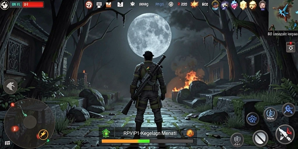 Screenshot menampilkan gameplay menegangkan saat menjelajahi dunia gelap.