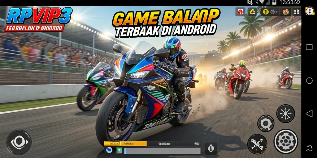 Tampilan gameplay RPVIP3 yang mendebarkan saat balap motor.