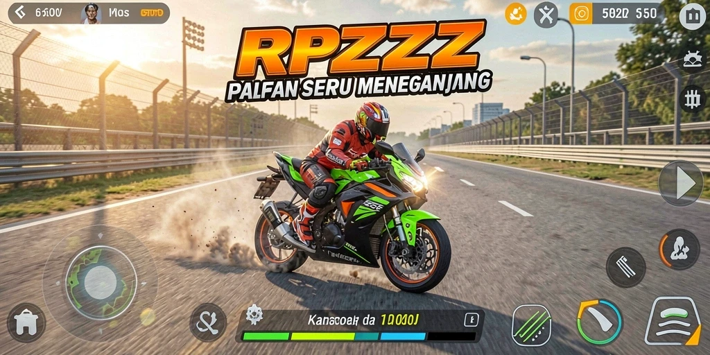 Gameplay seru dari RPZZZ dalam balapan motor yang menegangkan.