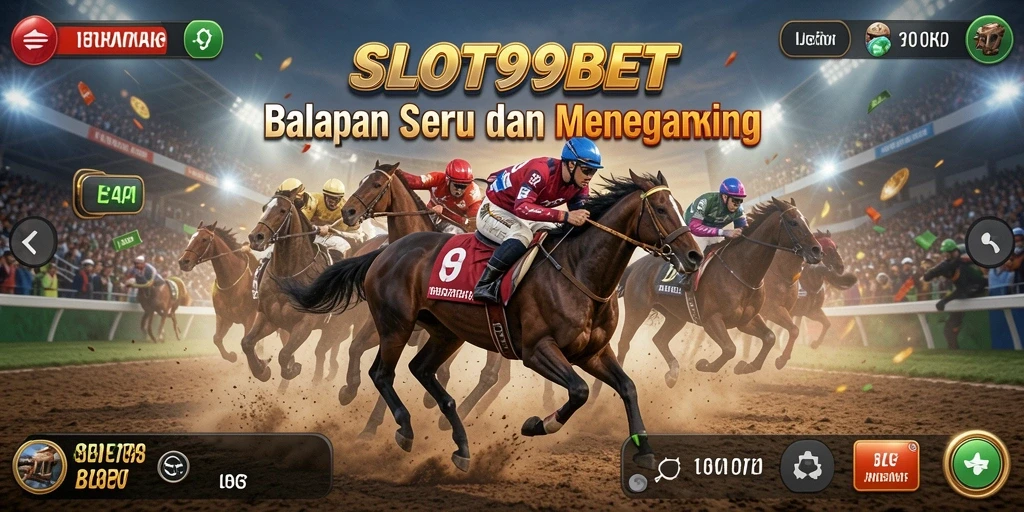 Tampilan gameplay balapan SLOT99BET yang seru dan menegangkan.