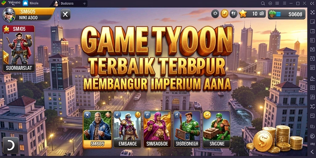 Tampilan gameplay SM605 yang menarik dengan berbagai pilihan strategi Tycoon.