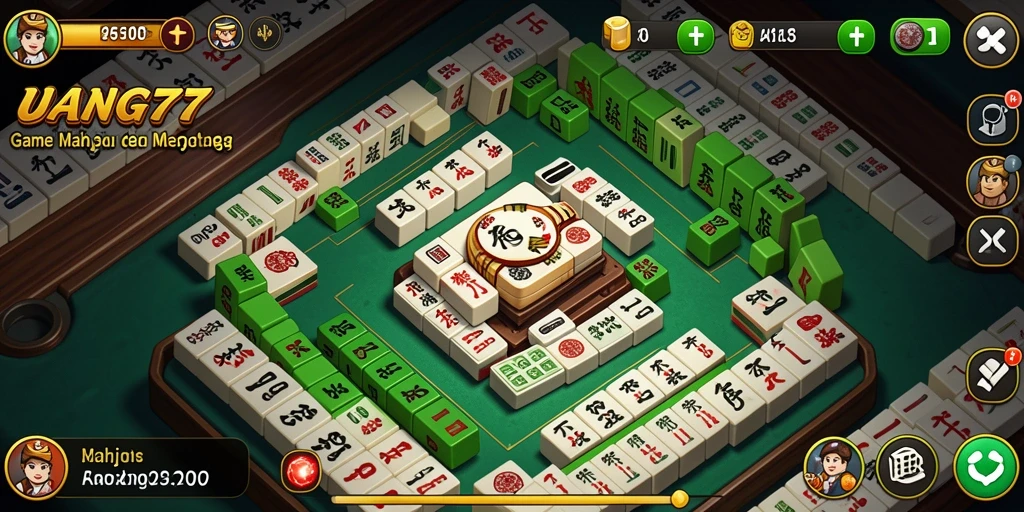 Tampilan gameplay seru di UANG77 yang penuh tantangan Mahjong.