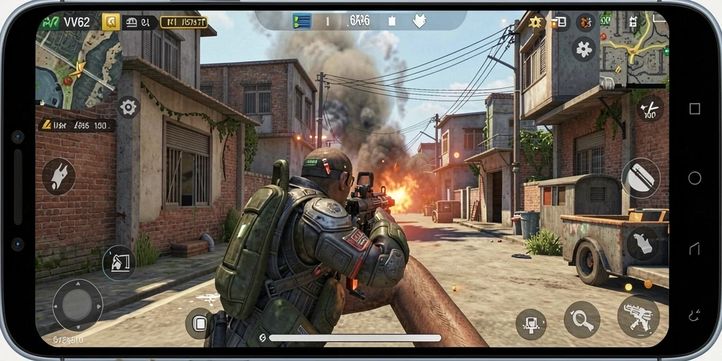 Screenshot dari gameplay intens di VV62 yang menampilkan pertarungan seru.