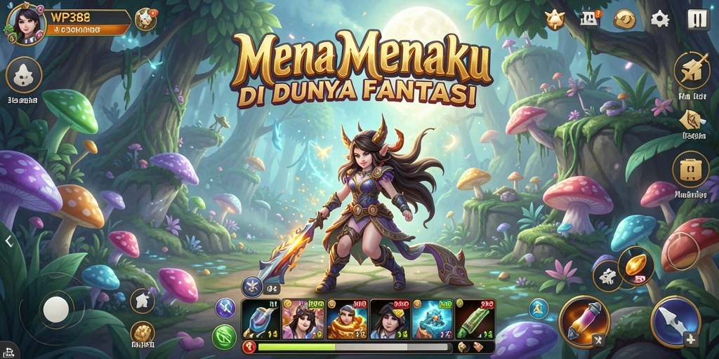 Screenshot gameplay WP888 menampilkan menara yang kuat dan gelombang musuh.
